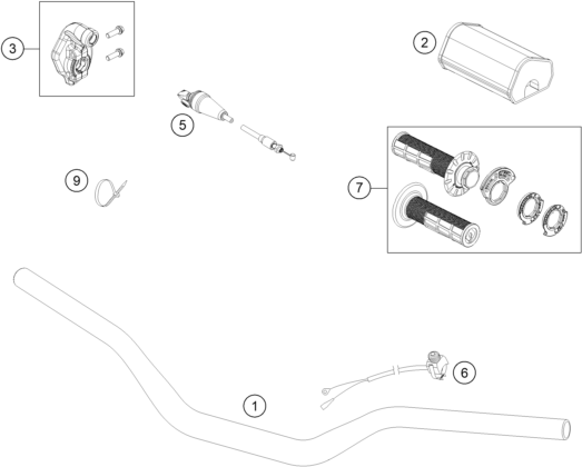 vue éclatée guidon, armatures - gasgas mc 125 bt eu 2023