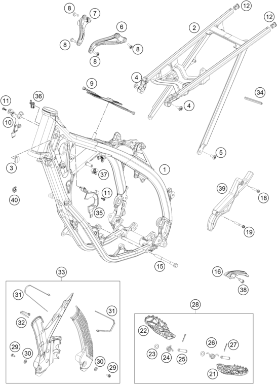 vue éclatée cadre - gasgas mc 125 2026