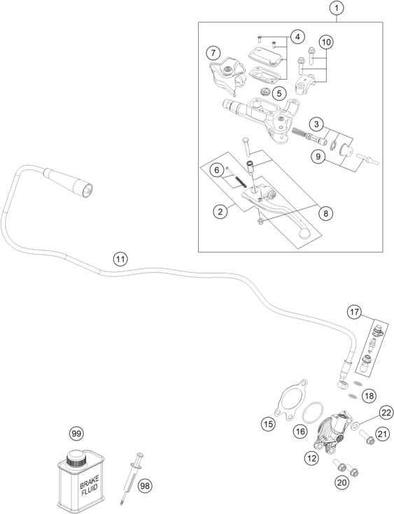 vue éclatée systéme d'embrayage - gasgas mc 250f bt eu 2023