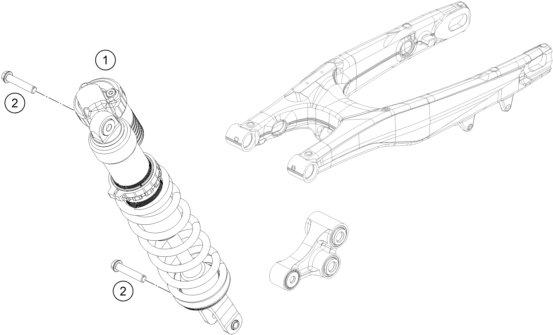 vue éclatée amortisseur - gasgas mc 250f ikd ar 2023
