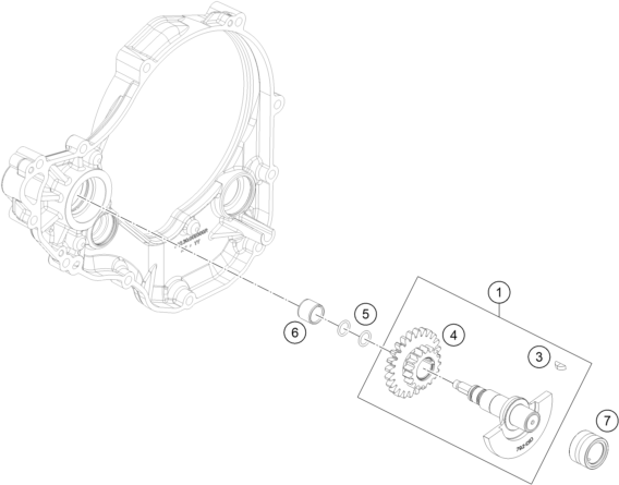 vue éclatée arbre d'équilibrage - gasgas mc 250f ikd ar 2023