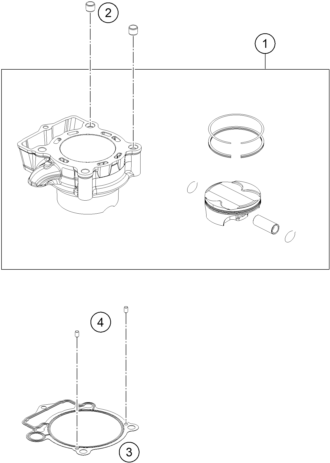 vue éclatée cylindre - gasgas mc 250f ikd ar 2023
