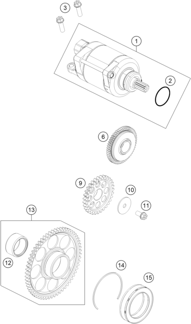 vue éclatée démarreur électrique - gasgas mc 250f ikd ar 2023