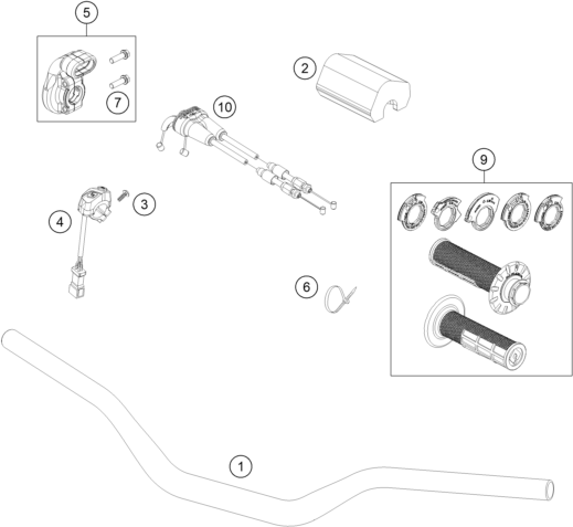 vue éclatée guidon, armatures - gasgas mc 250f 2024