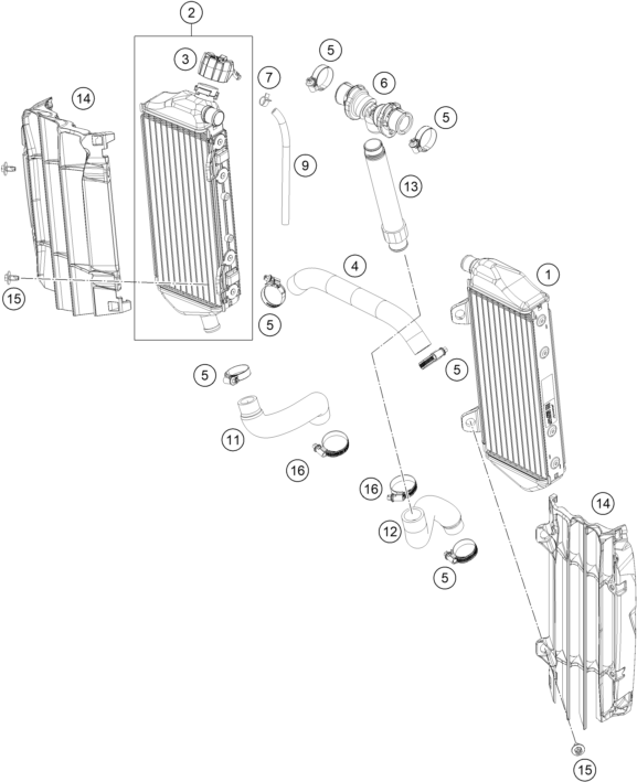 vue éclatée système de refroidissement - gasgas mc 250f ikd ar 2026