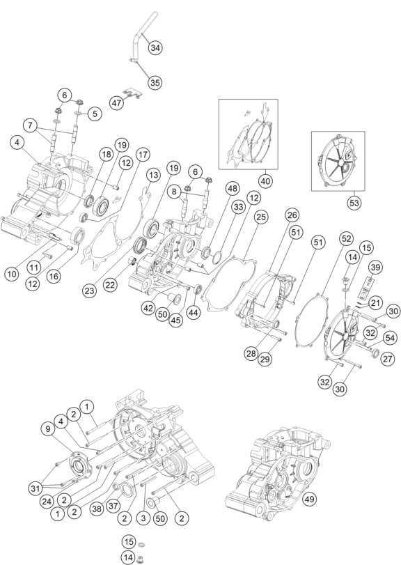vue éclatée carter moteur - gasgas txt gp 250 eu 2020