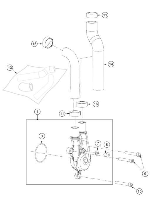 vue éclatée pompe à eau - gasgas txt gp 250 eu 2020