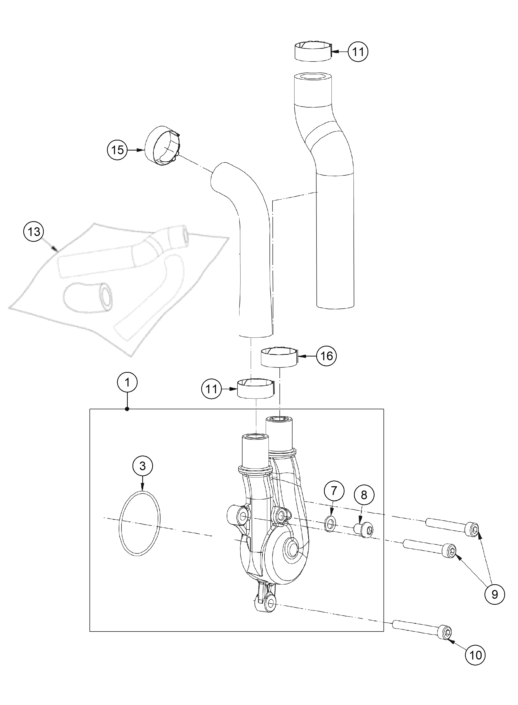 vue éclatée pompe à eau - gasgas txt gp 250 eu 2022