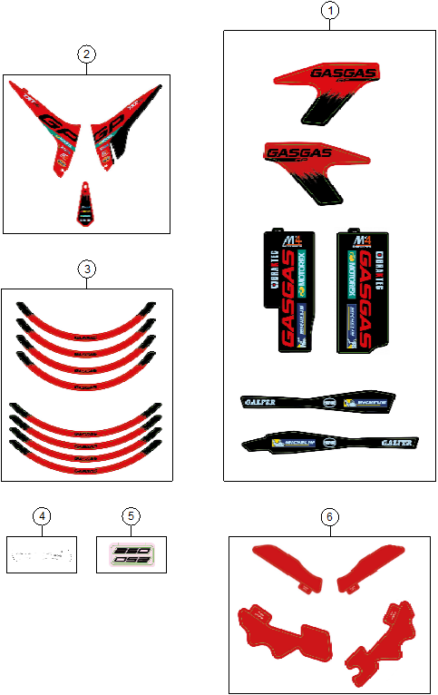 vue éclatée kit déco - gasgas txt gp 250 eu 2025