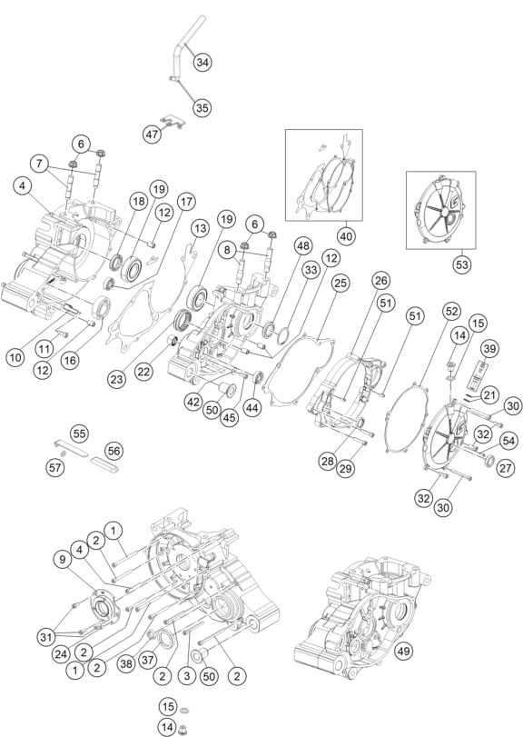 vue éclatée carter moteur - gasgas txt gp 250 eu 2025