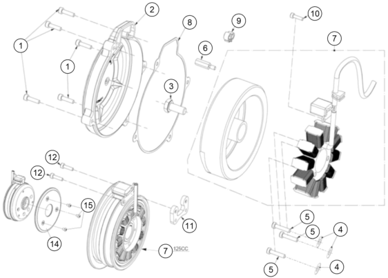 vue éclatée système de allumage - gasgas txt racing 250 eu 2024