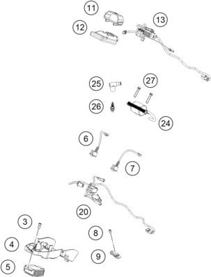 vue éclatée faisceau de câbles - gasgas txt gp 300 us 2023