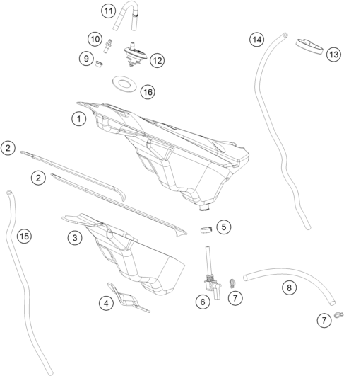 vue éclatée réservoir, selle - gasgas txt gp 300 eu 2024