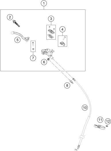 vue éclatée maître cylindre de frein - gasgas txt gp 300 eu 2024