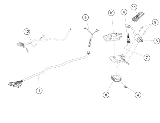 vue éclatée faisceau de câbles - gasgas txt racing 280 eu 2020