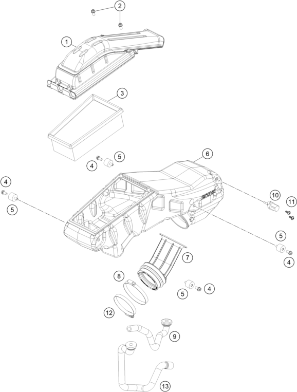 vue éclatée filtre à air - gasgas sm 700 eu 2023