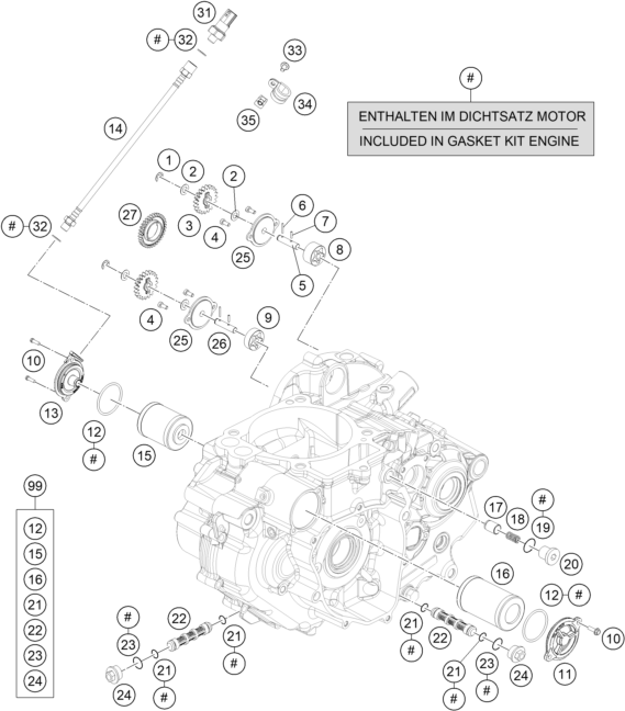 vue éclatée système de lubrification - gasgas sm 700 eu 2023