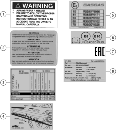 vue éclatée technic information sticker - gasgas es 700 eu 2022