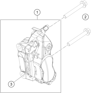 vue éclatée étrier de frein avant - ktm 125 duke, blue - b.d. rw 2026
