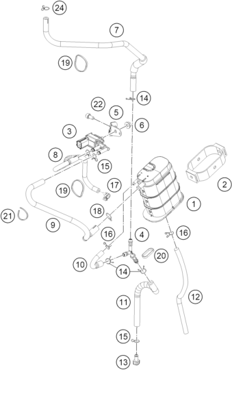 vue éclatée filtre à charbon actif - ktm 200 duke, black, abs-b.d. rw 2026