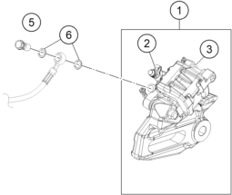 vue éclatée étrier de frein arrière - ktm 200 duke, black, w/o abs - b.d. rw 2026