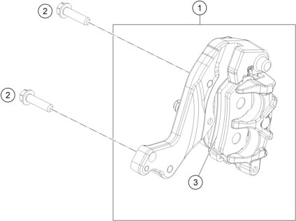 vue éclatée étrier de frein avant - ktm 125 enduro r - b.d. jp 2026