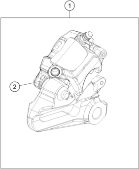 vue éclatée étrier de frein arrière - ktm 125 enduro r - b.d. jp 2026