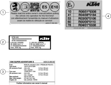 vue éclatée technic information sticker - ktm 1390 super adventure s evo, orange jp 2026