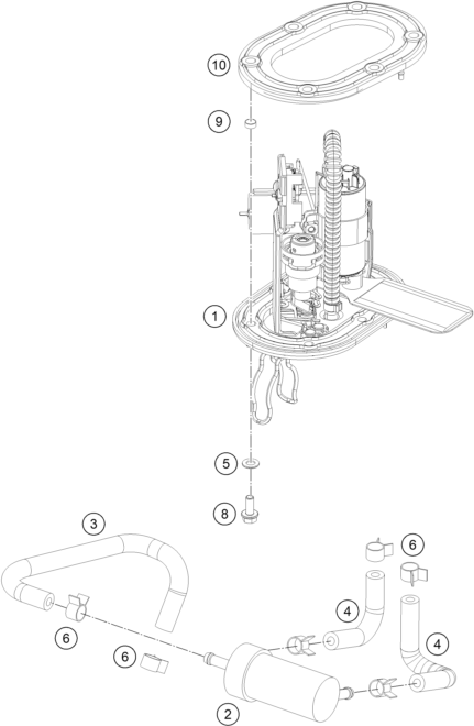 vue éclatée pompe à essence - ktm 200 duke, white, w/o abs-b.d. eu 2019